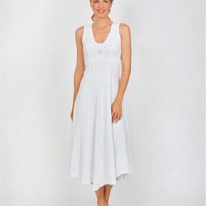 La Cotonnière “Perla” White Cotton Dress – Size L (40)